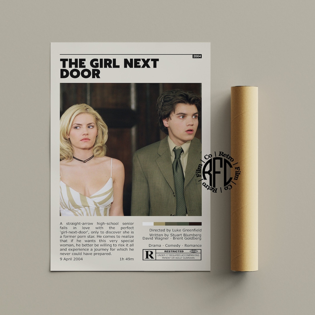 The Girl Next Door Retro Vintage Poster Minimalist Movie Poster Retro