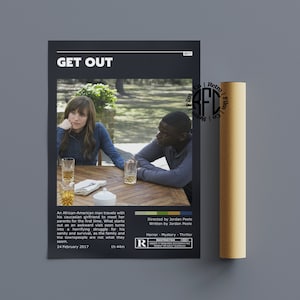 Get Out Retro Vintage Poster | Minimalistische Film Poster | Retro Vintage Art Print | Kunst aan de muur | Woondecoratie