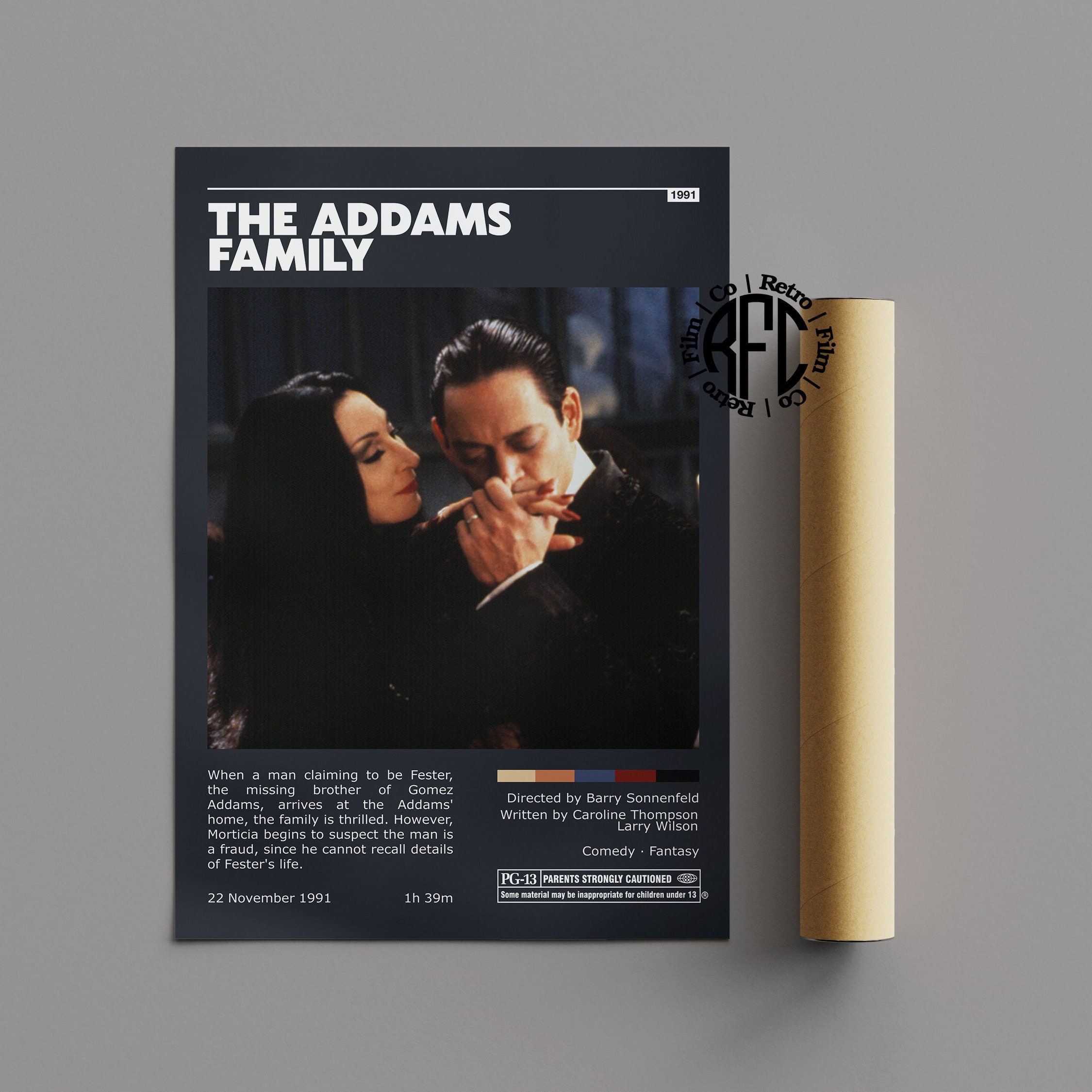 Discover The Addams Family Retro Vintage Vertical Poster | Minimalist Movie Wall Art | Classic Art Print for Home Decor