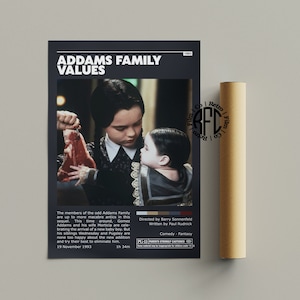 Addams Family Values Retro Vintage Poster | Minimalist Movie Poster | Retro Vintage Art Print | Wall Art | Home Decor