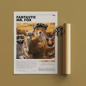 Fantastic Mr Fox Retro Vintage Poster | Minimalist Movie Poster | Retro Vintage Art Print | Wall Art | Home Decor