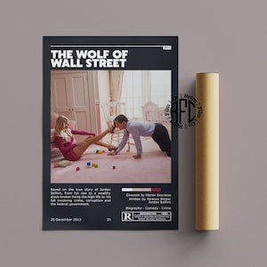 The Wolf Of Wall Street Retro Vintage Poster | Minimalist Movie Poster | Retro Vintage Art Print | Wall Art | Home Decor