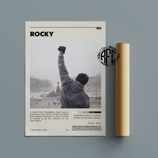 Rocky Retro Vintage Poster | Minimalist Movie Poster | Retro Vintage Art Print | Wall Art | Home Decor