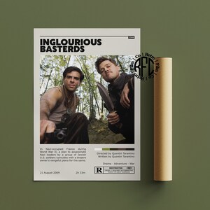 Inglourious Basterds Retro Vintage Poster | Minimalistyczny plakat filmowy | Retro Vintage Art Print | Sztuka ścienna | Wystrój domu
