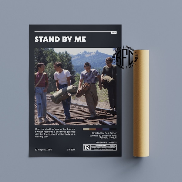 Stand By Me Retro vintage Poster | Affiche de film minimaliste | Tirage d’art rétro vintage | Art mural | Décoration intérieure