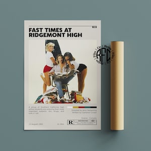 Fast Times At Ridgemont High Retro Vintage Poster | Minimalist Movie Poster | Retro Vintage Art Print | Wall Art | Home Decor