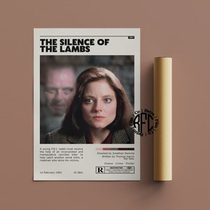 The Silence Of The Lambs Retro Vintage Poster | Minimalist Movie Poster | Retro Vintage Art Print | Wall Art | Home Decor