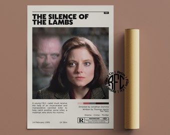 The Silence Of The Lambs Retro Vintage Poster | Minimalist Movie Poster | Retro Vintage Art Print | Wall Art | Home Decor