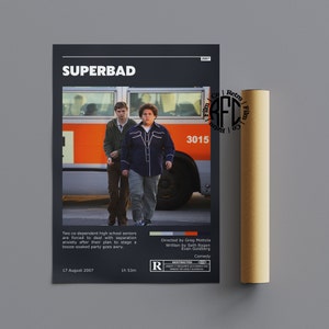 Superbad Retro Vintage Poster | Minimalist Movie Poster | Retro Vintage Art Print | Wall Art | Home Decor