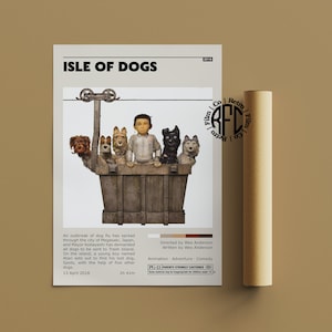 Isle Of Dogs Retro Vintage Poster | Minimalist Movie Poster | Retro Vintage Art Print | Wall Art | Home Decor