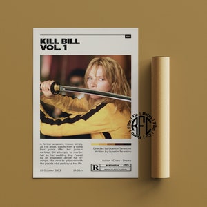 Kill Bill Vol.1 Retro Vintage Poster | Minimalist Movie Poster | Retro Vintage Art Print | Wall Art | Home Decor
