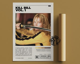 Kill Bill Vol.1 Retro Vintage Poster | Minimalist Movie Poster | Retro Vintage Art Print | Wall Art | Home Decor