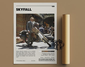 Skyfall Retro Vintage Poster | Minimalist Movie Poster | Retro Vintage Art Print | Wall Art | Home Decor