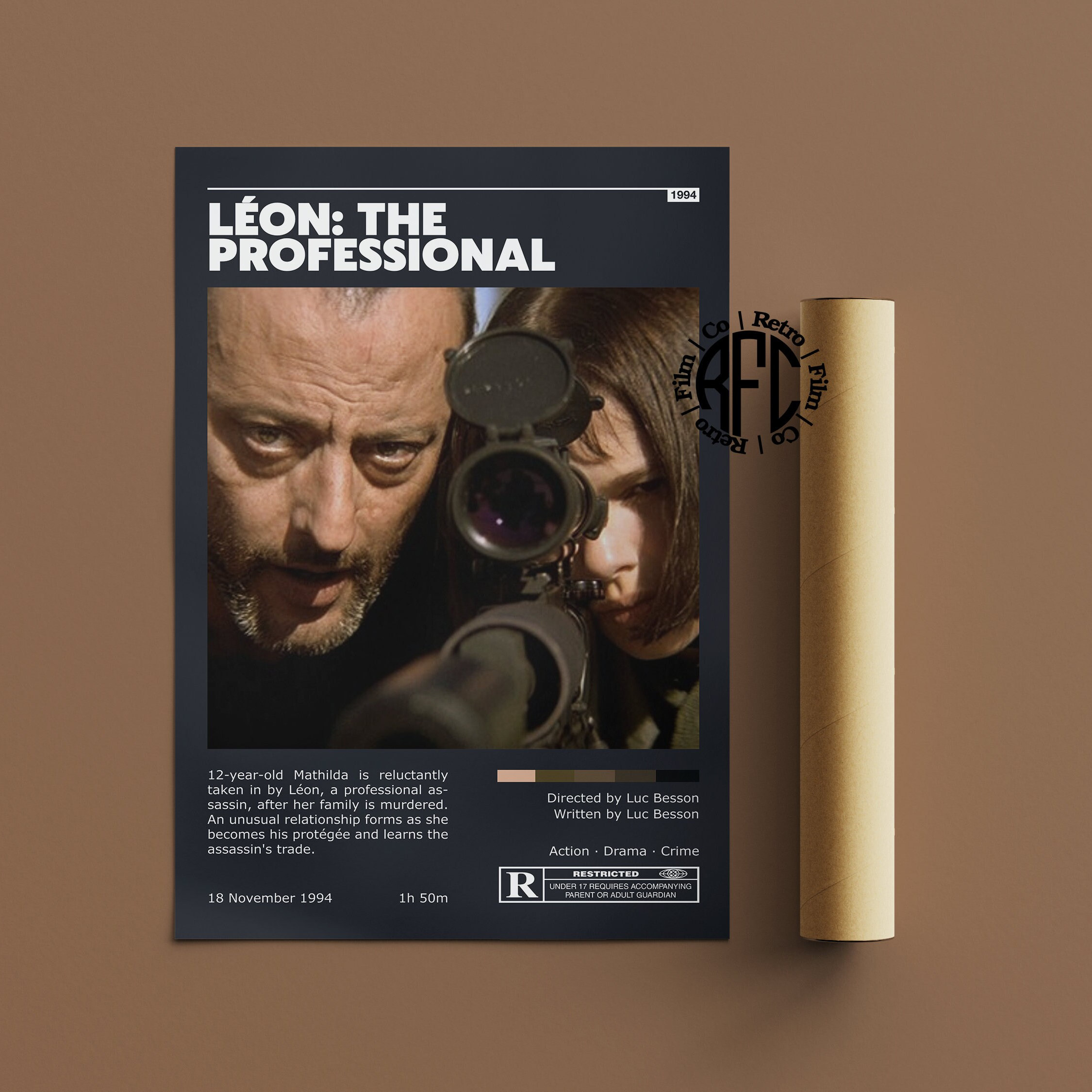 ヴィンテージポスター LEON 90s Leon Movie Minimalist | Poster Vintage Retro Professional the 額縁