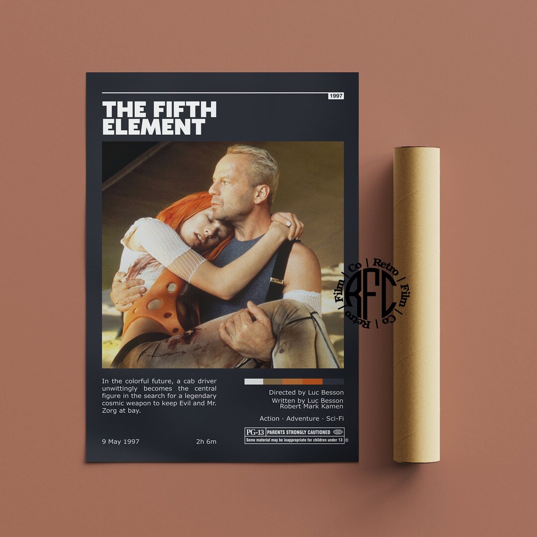 The Fifth Element Retro Vintage Poster Minimalist Movie Poster Retro ...