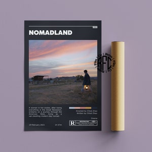 Nomadenland Retro Vintage Poster | Minimalistisches Film poster | Retro Vintage Kunstdruck | Wandbild | Home Dekor