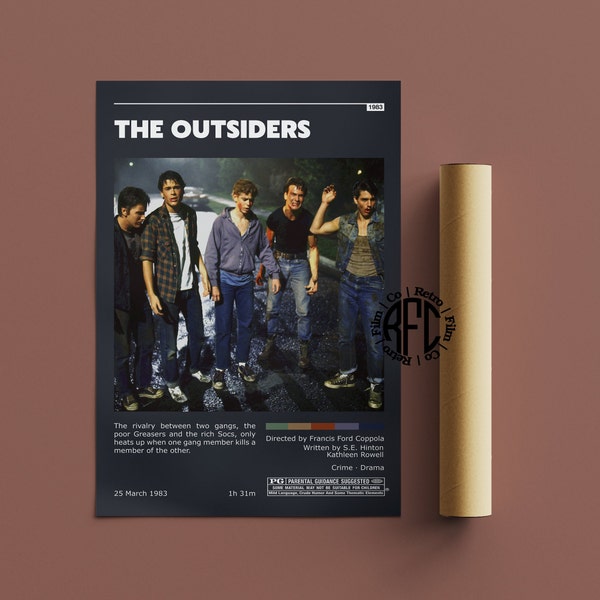 The Outsiders Retro Vintage Poster | Minimalist Movie Poster | Retro Vintage Art Print | Wall Art | Home Decor