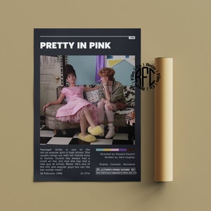 Pretty In Pink Retro Vintage Poster / Minimalist Movie Poster / Retro Vintage Art Print / Wall Art / Home Decor