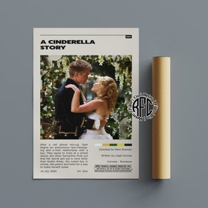 A Cinderella Story Retro Vintage Poster | Minimalistisches Film poster | Retro Vintage Kunstdruck | Wandbild | Home Dekor