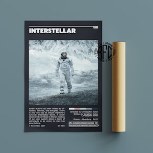 Póster Retro Vintage Interestelar / Póster de Película Minimalista / Retro Vintage Art Print / Arte de pared / Decoración del hogar
