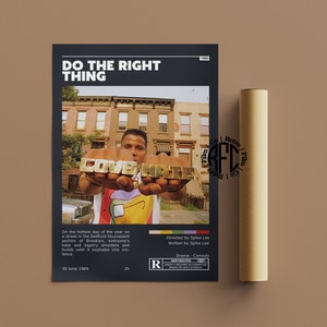 Do The Right Thing Retro Vintage Poster | Minimalist Movie Poster | Retro Vintage Art Print | Wall Art | Home Decor