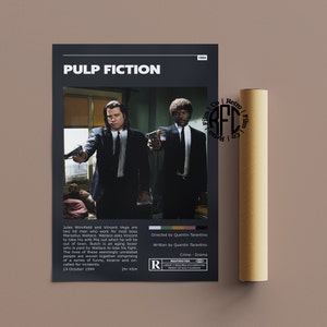 Pulp Fiction Retro Vintage Poster | Minimalist Movie Poster | Retro Vintage Art Print | Wall Art | Home Decor