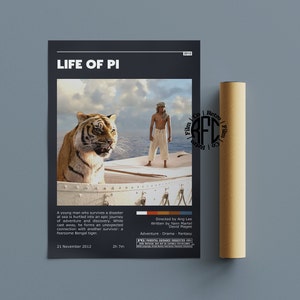 Life Of Pi Retro Vintage Poster | Minimalist Movie Poster | Retro Vintage Art Print | Wall Art | Home Decor