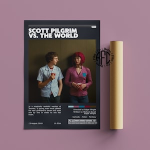 Scott Pilgrim Vs The World Retro Vintage Poster | Minimalist Movie Poster | Retro Vintage Art Print | Wall Art | Home Decor