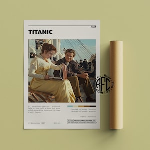 Titanic Retro Vintage Poster | Minimalist Movie Poster | Retro Vintage Art Print | Wall Art | Home Decor