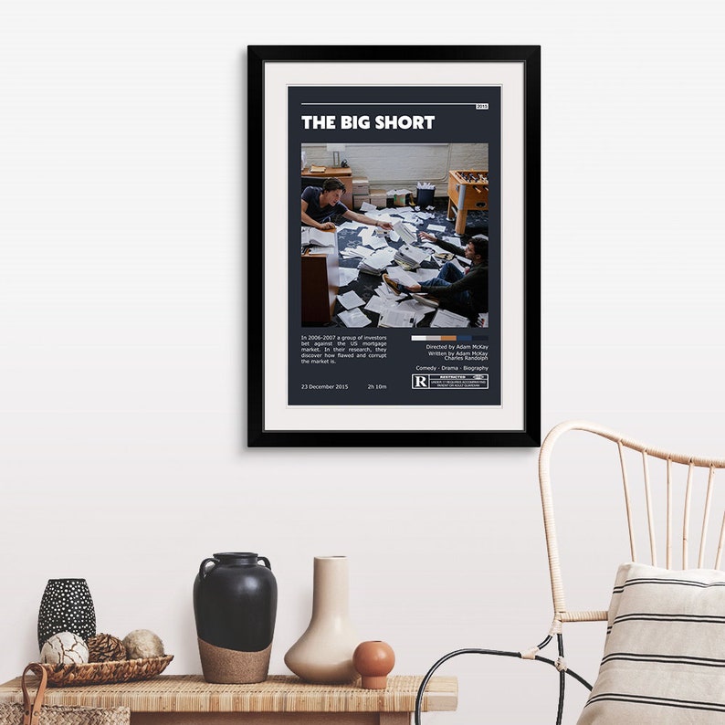 The Big Short Retro Vintage Poster | Minimalist Movie Poster | Retro ...