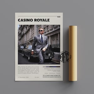Casino Royale Retro Vintage Poster | Minimalist Movie Poster | Retro Vintage Art Print | Wall Art | Home Decor