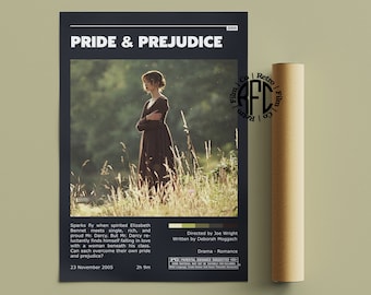 Pride And Prejudice Retro Vintage Poster | Minimalist Movie Poster | Retro Vintage Art Print | Wall Art | Home Decor