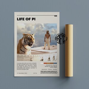 Life Of Pi Retro Vintage Poster | Minimalist Movie Poster | Retro Vintage Art Print | Wall Art | Home Decor