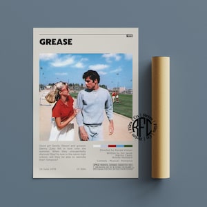 Grease Retro Vintage Poster | Minimalist Movie Poster | Retro Vintage Art Print | Wall Art | Home Decor