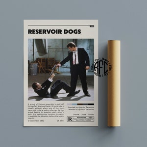 Reservoir Dogs Retro Vintage Poster | Minimalist Movie Poster | Retro Vintage Art Print | Wall Art | Home Decor