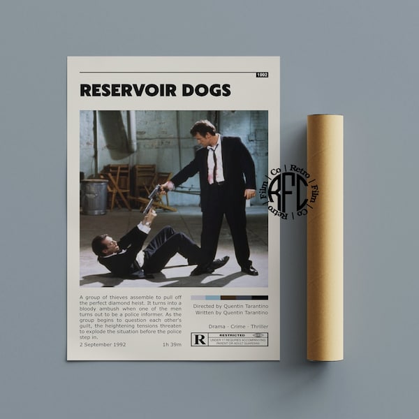 Reservoir Dogs Retro Vintage Poster | Minimalist Movie Poster | Retro Vintage Art Print | Wall Art | Home Decor