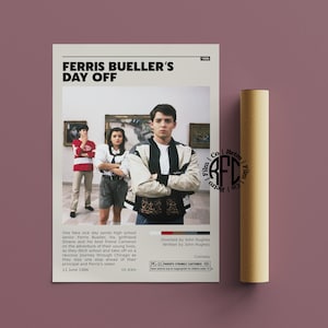 Ferris Buellers Day Off Retro Vintage Poster | Minimalist Movie Poster | Retro Vintage Art Print | Wall Art | Home Decor