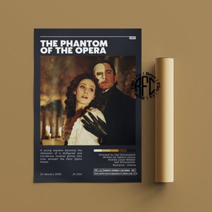 The Phantom Of The Opera Retro Vintage Poster | Minimalist Movie Poster | Retro Vintage Art Print | Wall Art | Home Decor