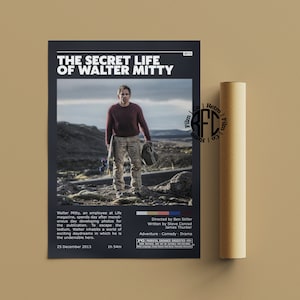 The Secret Life Of Walter Mitty Retro Vintage Poster | Minimalist Movie Poster | Retro Vintage Art Print | Wall Art | Home Decor
