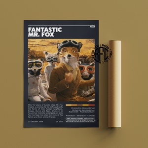 Fantastic Mr Fox Retro Vintage Poster | Minimalist Movie Poster | Retro Vintage Art Print | Wall Art | Home Decor