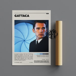 Gattaca Retro Vintage Poster | Minimalist Movie Poster | Retro Vintage Art Print | Wall Art | Home Decor