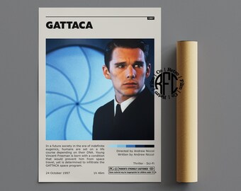 Gattaca Retro Vintage Poster | Minimalist Movie Poster | Retro Vintage Art Print | Wall Art | Home Decor