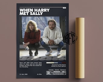 When Harry Met Sally Retro Vintage Poster | Minimalist Movie Poster | Retro Vintage Art Print | Wall Art | Home Decor