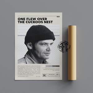 One Flew Over The Cuckoos Nest Retro Vintage Poster | Minimalistisches Film poster | Retro Vintage Kunstdruck | Wandbild | Home Dekor