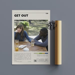 Get Out Retro Vintage Poster | Minimalistische Film Poster | Retro Vintage Art Print | Kunst aan de muur | Woondecoratie