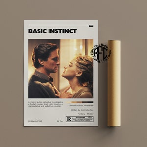 Basic Instinct Retro Vintage Poster | Minimalist Movie Poster | Retro Vintage Art Print | Wall Art | Home Decor