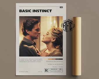Basic Instinct Retro Vintage Poster | Minimalist Movie Poster | Retro Vintage Art Print | Wall Art | Home Decor