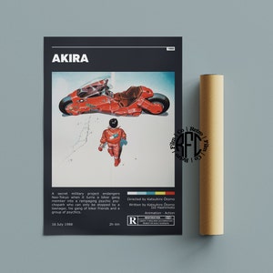 Akira Retro Vintage Poster | Minimalist Movie Poster | Retro Vintage Art Print | Wall Art | Home Decor