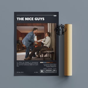 The Nice Guys Retro Vintage Poster / Minimalist Movie Poster / Retro Vintage Art Print / Wall Art / Home Decor