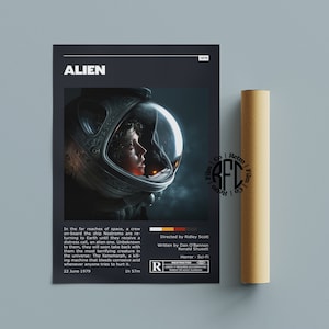 Alien Retro Vintage Poster | Minimalist Movie Poster | Retro Vintage Art Print | Wall Art | Home Decor